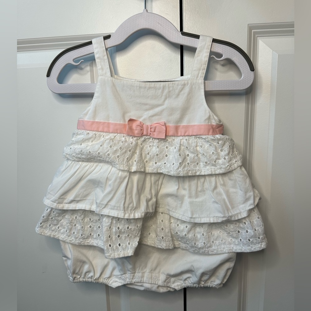 Janie and Jack Girls Tiered Ruffle One-Piece (Size 12-18 Months)